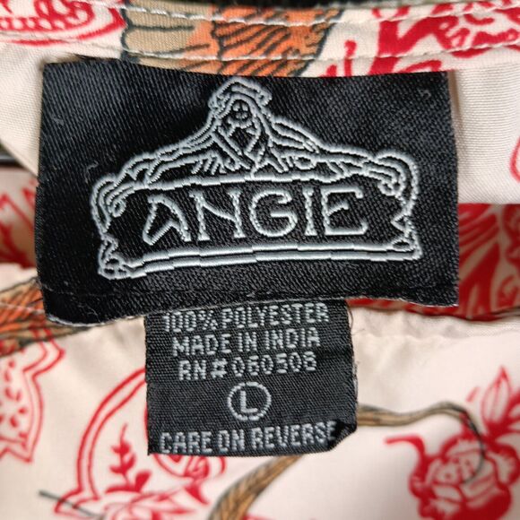 Angie Dress Women Large Red Swallow Print Cold Shoulder Rockabilly Tattoo - Picture 3 of 13